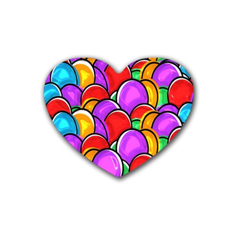 Colored Easter Eggs Drink Coasters 4 Pack (Heart)  from ArtsNow.com Front