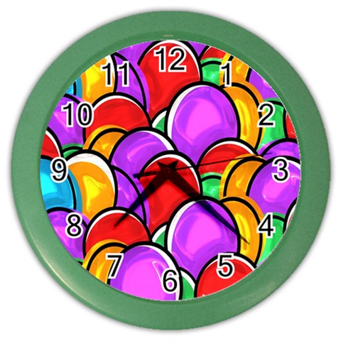 Colored Easter Eggs Wall Clock (Color) from ArtsNow.com Front