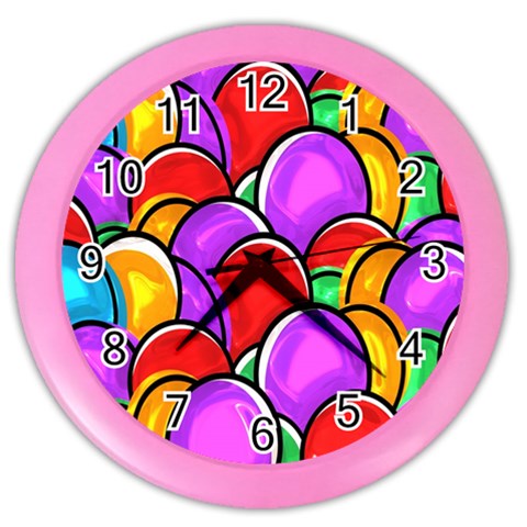 Colored Easter Eggs Wall Clock (Color) from ArtsNow.com Front