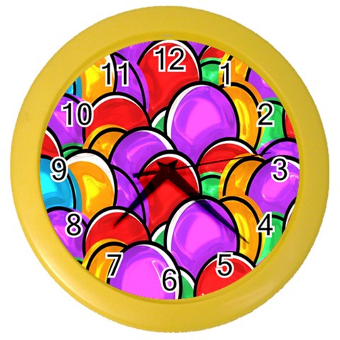 Colored Easter Eggs Wall Clock (Color) from ArtsNow.com Front