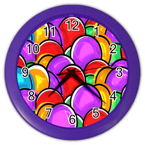 Colored Easter Eggs Wall Clock (Color) from ArtsNow.com Front