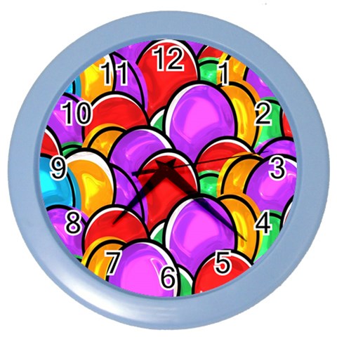 Colored Easter Eggs Wall Clock (Color) from ArtsNow.com Front