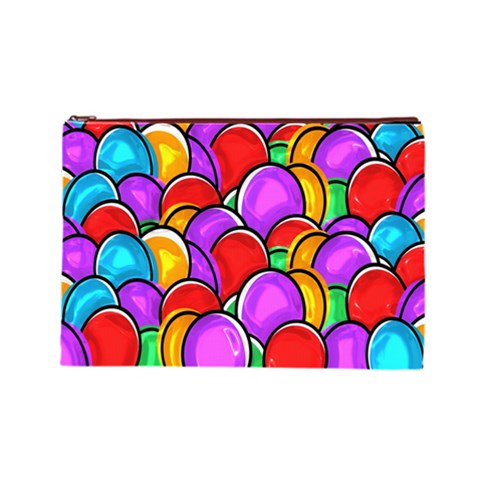 Colored Easter Eggs Cosmetic Bag (Large) from ArtsNow.com Front