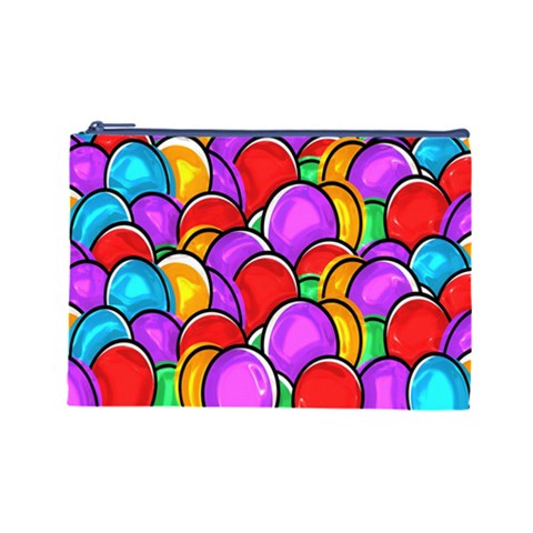 Colored Easter Eggs Cosmetic Bag (Large) from ArtsNow.com Front