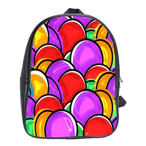 Colored Easter Eggs School Bag (Large) from ArtsNow.com Front