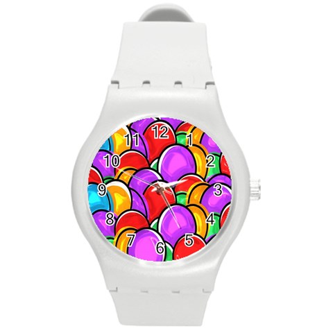 Colored Easter Eggs Plastic Sport Watch (Medium) from ArtsNow.com Front