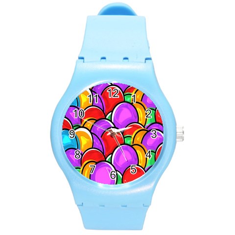 Colored Easter Eggs Plastic Sport Watch (Medium) from ArtsNow.com Front