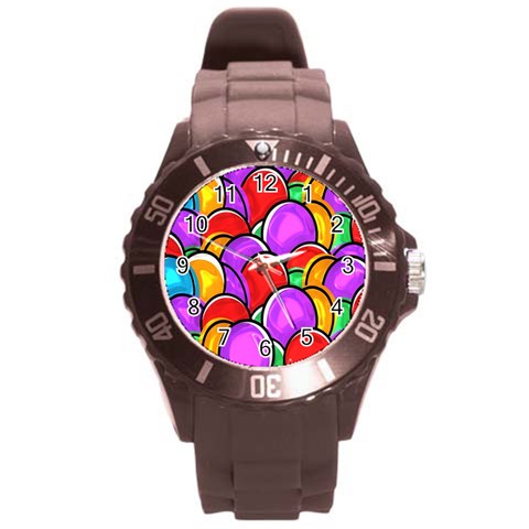 Colored Easter Eggs Plastic Sport Watch (Large) from ArtsNow.com Front