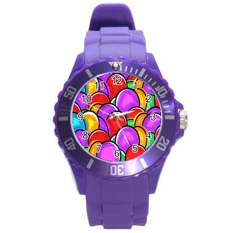 Colored Easter Eggs Plastic Sport Watch (Large) from ArtsNow.com Front