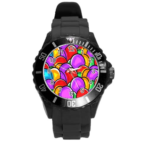 Colored Easter Eggs Plastic Sport Watch (Large) from ArtsNow.com Front