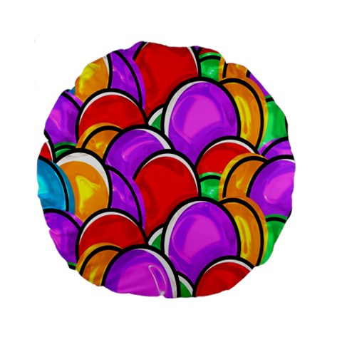 Colored Easter Eggs 15  Premium Round Cushion  from ArtsNow.com Back