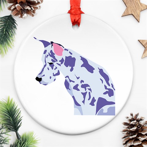 Great Dane Ornament (Round) from ArtsNow.com Front