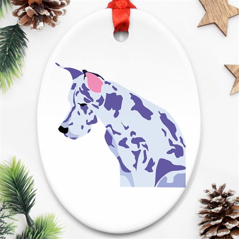 Great Dane Ornament (Oval) from ArtsNow.com Front