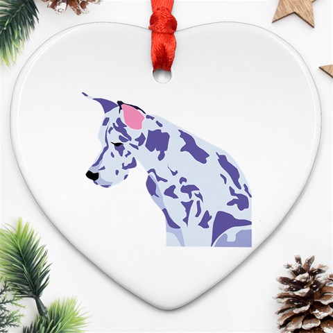 Great Dane Ornament (Heart) from ArtsNow.com Front