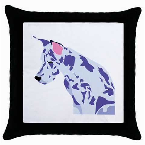 Great Dane Throw Pillow Case (Black) from ArtsNow.com Front