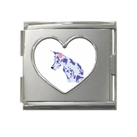 Great Dane Mega Link Heart Italian Charm (18mm) from ArtsNow.com Front