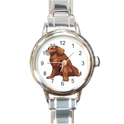 Irish Setter Round Italian Charm Watch from ArtsNow.com Front