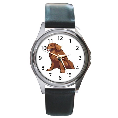 Irish Setter Round Metal Watch from ArtsNow.com Front