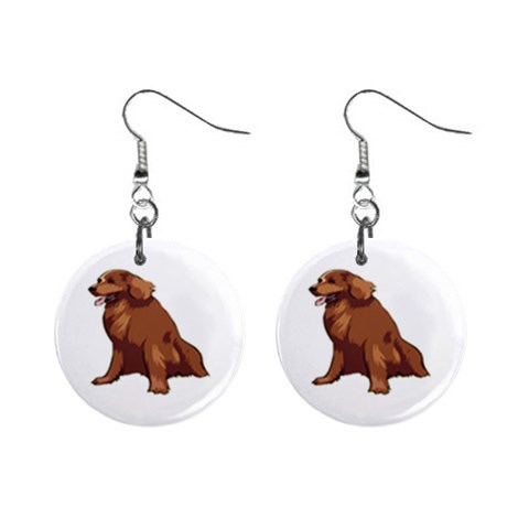 Irish Setter 1  Button Earrings from ArtsNow.com Front