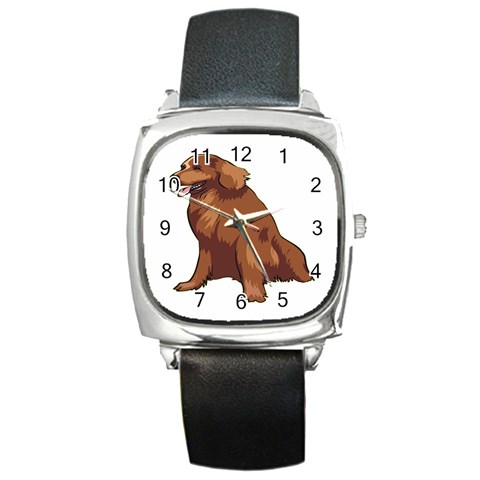 Irish Setter Square Metal Watch from ArtsNow.com Front