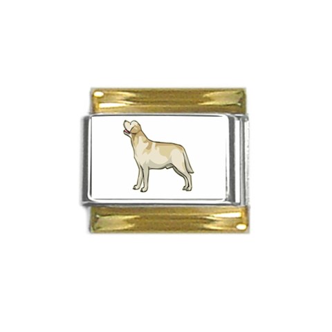 Labrador Retriever Gold Trim Italian Charm (9mm) from ArtsNow.com Front