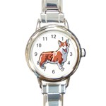 Pembroke Welsh Corgi Round Italian Charm Watch