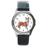 Pembroke Welsh Corgi Round Metal Watch