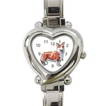 Pembroke Welsh Corgi Heart Italian Charm Watch