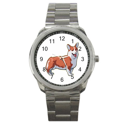 Pembroke Welsh Corgi Sport Metal Watch from ArtsNow.com Front