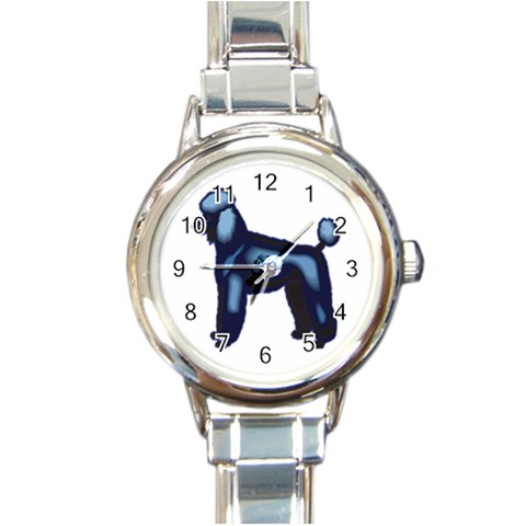 Poodle Round Italian Charm Watch from ArtsNow.com Front