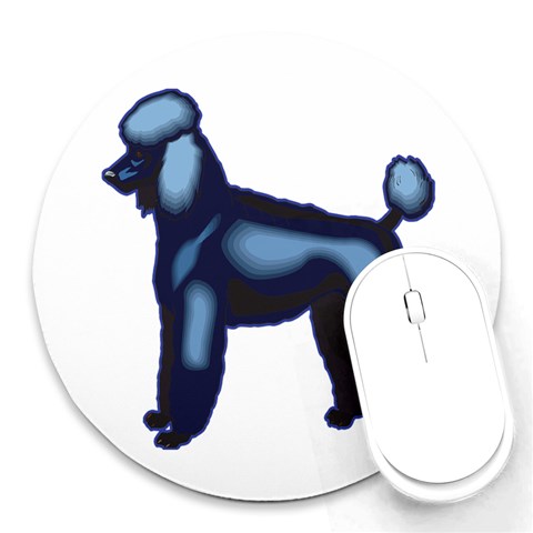 Poodle Round Mousepad from ArtsNow.com Front