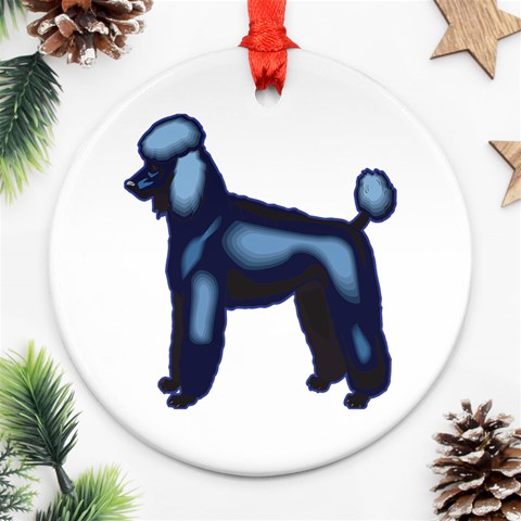 Poodle Ornament (Round) from ArtsNow.com Front