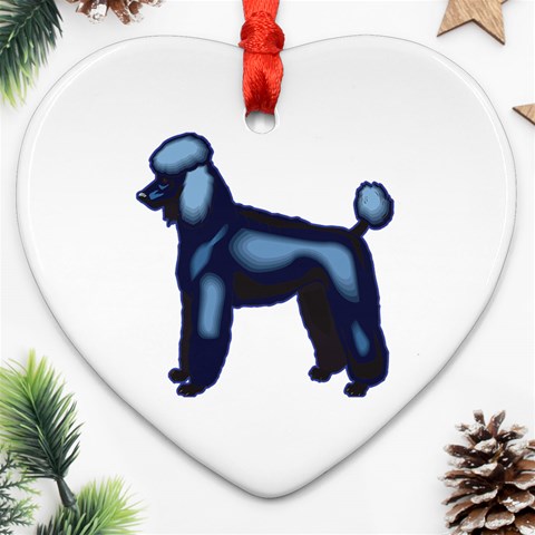 Poodle Ornament (Heart) from ArtsNow.com Front