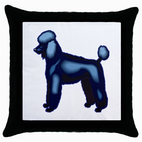 Poodle Throw Pillow Case (Black) from ArtsNow.com Front