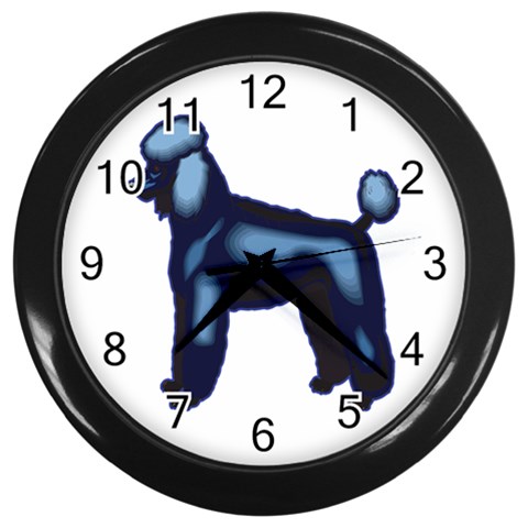 Poodle Wall Clock (Black) from ArtsNow.com Front