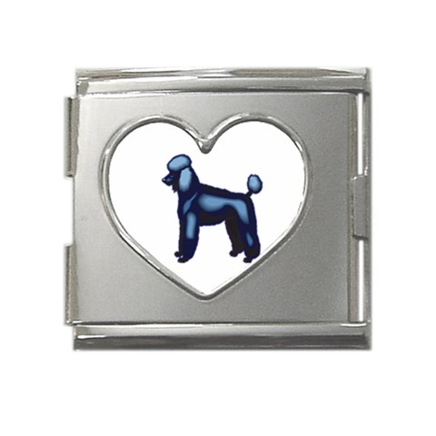 Poodle Mega Link Heart Italian Charm (18mm) from ArtsNow.com Front