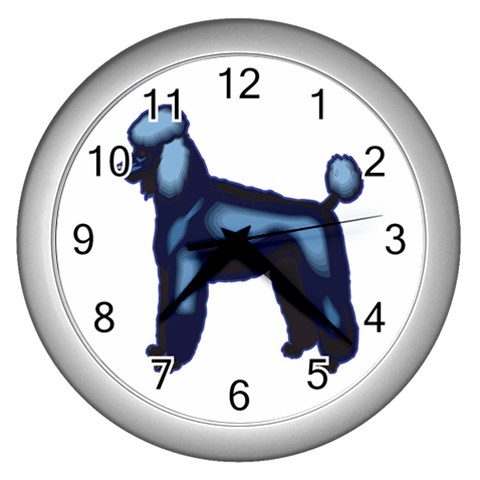 Poodle Wall Clock (Silver) from ArtsNow.com Front