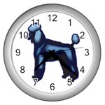 Poodle Wall Clock (Silver)