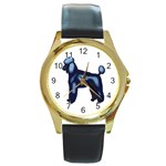 Poodle Round Gold Metal Watch