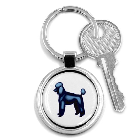 Poodle Key Chain (Round) from ArtsNow.com Front