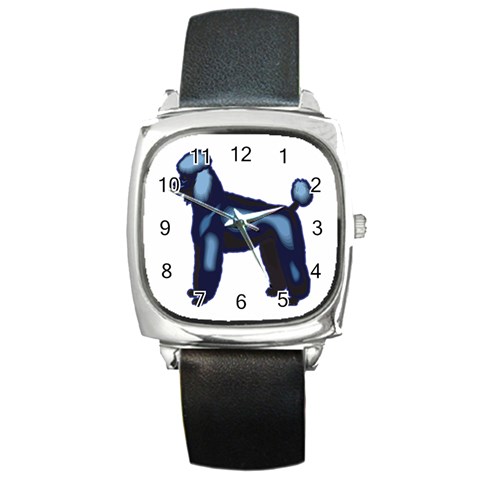 Poodle Square Metal Watch from ArtsNow.com Front