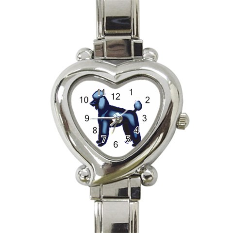 Poodle Heart Italian Charm Watch from ArtsNow.com Front