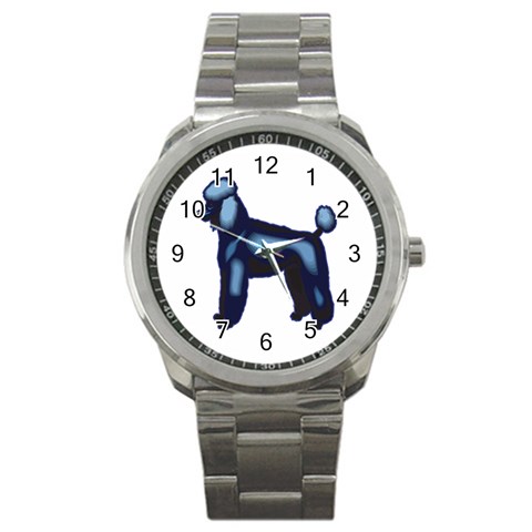 Poodle Sport Metal Watch from ArtsNow.com Front