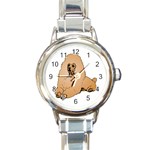 Poodle Round Italian Charm Watch