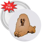 Poodle 3  Button (10 pack)