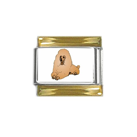 Poodle Gold Trim Italian Charm (9mm) from ArtsNow.com Front