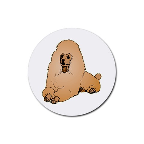 Poodle Rubber Coaster (Round) from ArtsNow.com Front