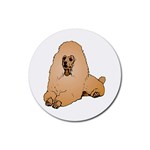 Poodle Rubber Round Coaster (4 pack)