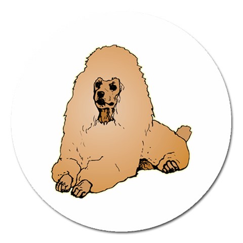 Poodle Magnet 5  (Round) from ArtsNow.com Front