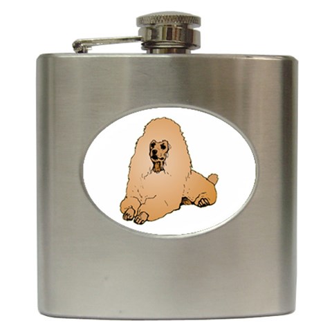 Poodle Hip Flask (6 oz) from ArtsNow.com Front